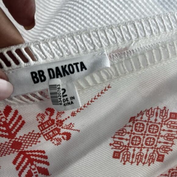 BB Dakota Women White‎ Southwestern  Print Maxi Dress Babydoll Empire Waist 2 - Picture 6 of 10